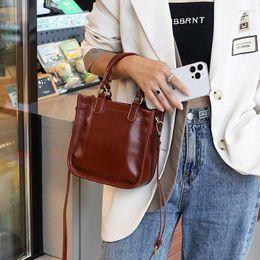 Evening Bags Niche Design High-grade Leather Tote Bag Women's Cowhide Sugar Fashion Hand Crossbody