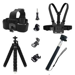 Tripods Kit for Hero Selfie Stick Monopod Mounts SAM SJ4000 Tripod Yi 4K EKEN H9R Action camera Accessories 231006