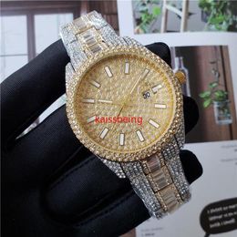 2022 Luxury Fashion Mens Diamond Watch Rose Gold Calendar Gold Bracelet Folding Clasp Master Designer Men Watchesde236y