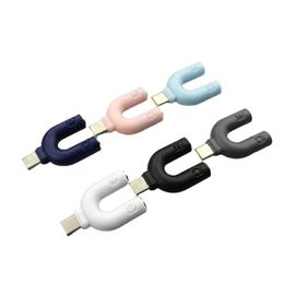 U-shaped Headphone Plug Convenient Microphone Type C 2 in 1 Connector Cable Adapter Type-c Audio Splitter One Divide Into Two Practical