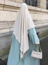 Ethnic Clothing Ramadan Plain Treble Khimar Hijab Abayas For Women Muslim Fashion Islamic Headcarf Modest Robe Niqab