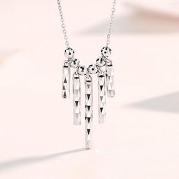 Chains Real Pure Platinum 950 Chain Women Lucky Wind Chime Long Stick O Link Necklace 3.9-4g