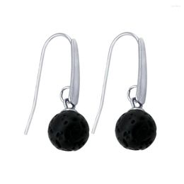 Stud Earrings Lava 6 8 10mm For Women Freee Essential Oil Handmade Stone