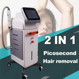 Quick Results Diode Laser Epilation Machine 2 Handle 810 Ice Point Laser Hair Removal 1200w 1800w Pico-laser Spot Pigment Tattoo Remove Device