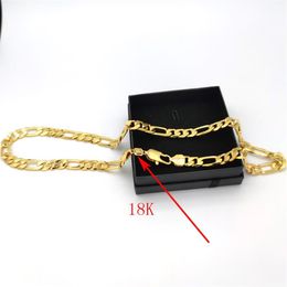 Necklace 10 mm 600 mm 24 inch Mens 18 k Stamp Solid Gold GF Ltalian Figaro Link Chain321Z