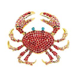 Designer Luxury Brooch Creative and Exaggerated Rhinestone Crab Brooch Alloy Animal Brooch Accessory Pins New Brook