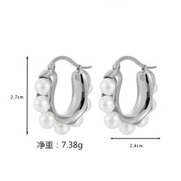New Geometric Earrings High-Grade Earrings 925 Silver Pearl Stud Earrings Fashion Ear Clips Ornament Women Wholesale
