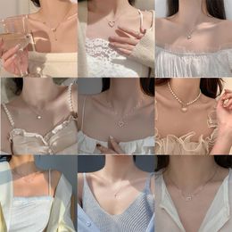 Korean version niche design sense titanium steel necklace feminine simple butterfly pendant collarbone chain hundred matching Jewellery wholesale