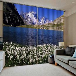 Curtain Beautiful Po Fashion Customised 3D Curtains Blue Scenery Landscape Flower