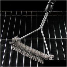 Bbq Tools Accessories Barbecue Grill Brush Clean Tool Stainless Steel Bristles Non-Stick Cleaning Brushes Drop Delivery Home Garde Dh7S3