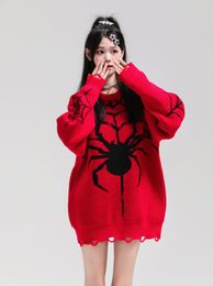 Men Women Ripped Sweater Y2K Hip Hop Knitted Spider Web Hole Jumper Streetwear 2023 Fashion Harajuku Punk Goth Loose Pullover Sweaters