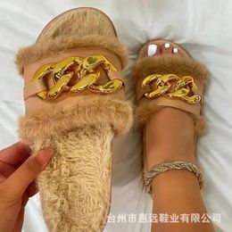 Slippers 2023 cool dragon American metal deduction hair thick endless slipper kids hao 015 231006