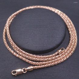 Chains Real 18K Rose Gold Chain For Women Men 2mm Popcorn Link 20inch Length 5.3-5.5g