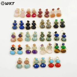 Ear Cuff WKTE736 WKT 2023 Jewellery Making Earring Cute Style Natual Gemstone Gold Plated Supplies For Lady Retro Party Fashion SALE 231005