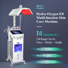 Top Selling 14 in 1 Vertical Hydra Bubble Water Dermabrasion Oxygen Facial Skin Care Machine with PDT Spectrum Hydra Aqua Peel