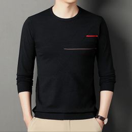 Men's Sweaters Autumn Thin Sweater Men Casual O Neck Solid Slim Fit Jumpers Knitted Fashion Jacquard Pullovers Undershirt Tops 231005