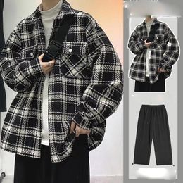 Designer jacket new trend Hong Kong style plaid jacket ruffled and handsome loose temperament casual jacket spring and autumn fashion Chequered versatile top