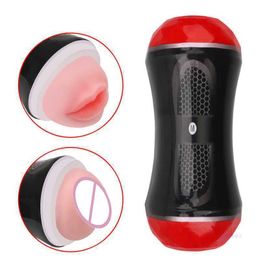 Male Masturbator Cup Vibrator Real Vagina for Men Deep Throat Pussy Mouth Double Adult Endurance Exercise Sex Toys for Man