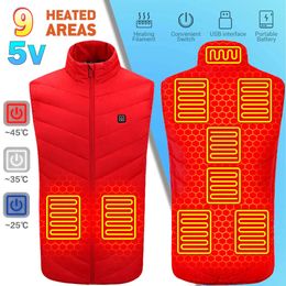 Men Usb Infrared Heating Areas Vest Jacket Winter Electric Heated Thermal Clothing Hunting Hiking Oversized Xl