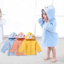 Towels Robes Children's Cardigan Hooded Animal Bathrobe Baby Rabbit Home Clothes Cotton Towels born Baby Absorbent Bath Towel 0-5 Year 231006