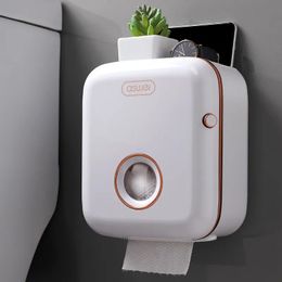 Toilet Paper Holders 2023 Multifunctional No punching Toilet Paper Holder Bathroom Wall Mounted Waterproof Design with Double Layer 231005