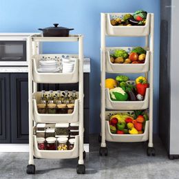 Hooks Kitchen Storage Rack Floor Mounted Multilayer Fruit And Vegetable Basket Household Removable Snack Toy Artifact