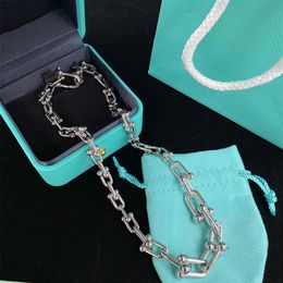 Luxury Fashion Ladies Designer Necklace Personality Thick Chain Necklace Women's Holiday Gifts2552