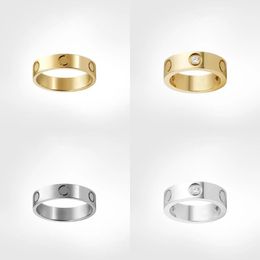Bandringe Ring Designerschmuck Titanstahl Luxus Klassisch 4 mm 5 mm 6 mm Damen mit nie verblassender Diamantlegierung Mode Hochzeitstag Paare Geschenk