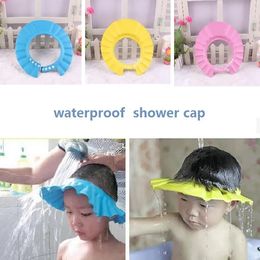 Shower Caps Safe Shampoo baby Shower Cap Bathing Bath Protect Soft Cap Hat For Baby Children Kids Gorro de ducha Tonsee ss1827 231006