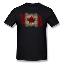 Classic Homme 100 Cotton Canada Flag Dirty Grunge Tee Shirt Homme Crewneck White Short Sleeve T Shirts S-6XL Unique Tee Shirt177D