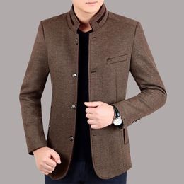 Men's Wool Blends Autumn Winter Wool Coat Men Leisure Long Woolen Coats Men's Pure Color Business Casual Fashion Jackets Men Wool Overcoat Outwear 231006