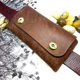 Waist Bags Blongk Horizontal Universal Mobile Phone Waist Bag Hand-made Leather Sheath Phone holster Belt Pack S9012D 231006