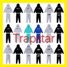 Trapstars tracksuits suit sets rainbow towel embroidery hoodies decoding chandal trapstars shooters hooded tuta sportswear men wom2645