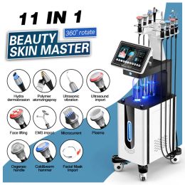 Hot sales 11 in 1 hydro facial machine pure water oxygen RF ultrasound skin whitening hydro dermabrasion oxygen jet facial machine for spa salon