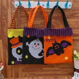 Totes Halloween Handheld Sugarcane Bag Children's Candy Bag Pumpkin Bag Decoration Props Gift Bag Non woven Fabricblieberryeyes