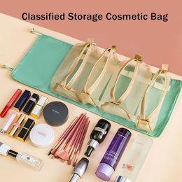 Cosmetic Bags Cases Travel Organizer Cosmetic Bags Foldable Cosmetic Daily Toiletries Pouch Storage Bag Separable Drawstring Women's Makeup Bag Wash 231006