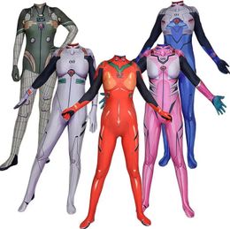 Cosplay Anime Asuka Langley Soryu Mari Rei Ayanami Cosplay Costume Asuka Test Jumpsuits Zentai Suit Halloween Bodysuit Adults Kids 231005