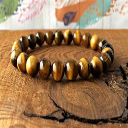 MG0339 A Grand Tiger Eye Bracelet Natural Stone Stress Relief Yoga Bracelet Wrist Mala Beads Bracelet Self Expression207F