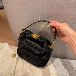 Evening Bags High Quality Trendy Textured Leather Hobo Bag Women's Fashion Handbag Female Wedding Party Purse Shoulder Messenger