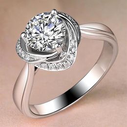 Cluster Rings 14K Gold 1 2 3 4 5 Moissanite Diamond Ring Women Elegant Heart Classic Trendy Wedding Party Engagement Anniversary267S