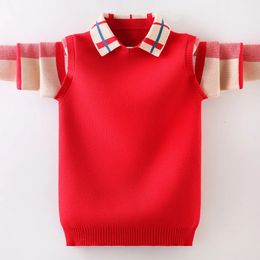 Куртки Зимняя детская одежда Одежда для мальчиков Пуловер Вязаный свитер Детская одежда Хлопковые изделия Согревающий свитер для мальчика 231025