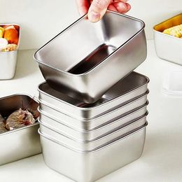 Storage Bottles Stainless 600ml Picnic Freshness Steel Plastic Lid Box Food 6pcs Preservation Refrigerator With Prepare