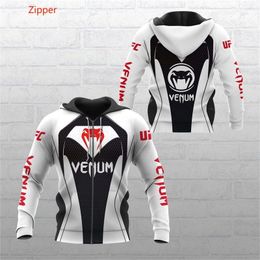 Men s Hoodies Sweatshirts 2023 Boxing Training Hoodie Top Printed 3D Round Neck Slim Fit Casual Zipper Sports Matching Shirt 231005