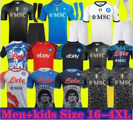 23 24 Napoli Futbol Formaları Maglia Napoli 2023 2024 Zielinski Anguissa Olivera Kvaratskhelia Kids Futbol Gömlek Osimhen Fabian Lozano Evden Maillots De Foot