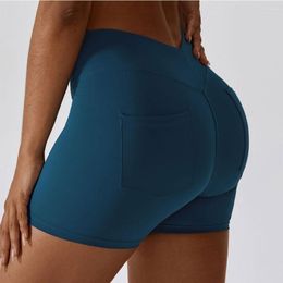 Active Shorts Rear Pocket High V Waist Yoga Women Scrunch BuPush Up Gym Athletic Booty Workout Exercise Female Wear