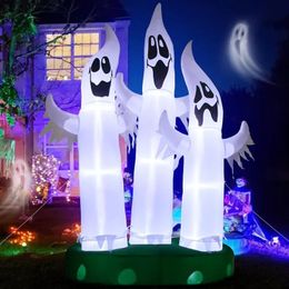 Other Event Party Supplies 10FT Giant Halloween Inflatables 3 Ghosts TechKen 3 Giant Ghost Inflatabes for Halloween Decor with LED Light Lawn 231005