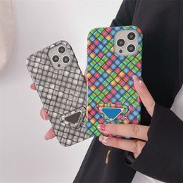 Designer Fashion Phone Cases Suitable For Apple 13 Mini Promax 6s 7 8 11 Phones Case Colorful Woven Pattern Triangle Brand Cellphone Cover