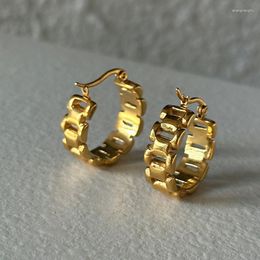 Hoop Earrings Watch Band Chain Stainless Steel For Women Minimalist Simple Elegant Jewellery Non Tarnish Waterproof