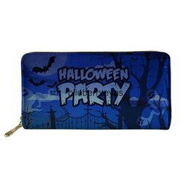 Totes Creative Halloween Women's Wallet PU Zipper Storage Bag Multi Card Hand Wallet Custom05blieberryeyes