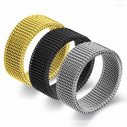 Cluster Rings Stainless Steel Mesh Shape 8MM For Men High-quality Fashion Jewellery Holiday Party Daily Simple Ring Accessories